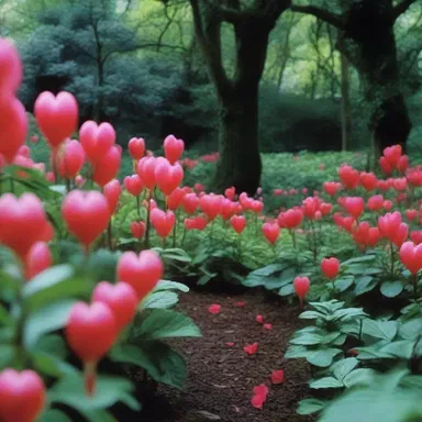 The scene in the movie was beautifully set with a garden full of bleeding heart plants, creating a visually stunning moment.