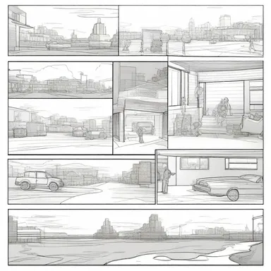 The cartoonists carefully laid out the characters and backgrounds for the new comic strip.