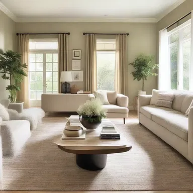 The interior designer laid out the furniture and decor in the living room, creating a cozy and welcoming space.