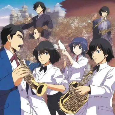 The big band soundtrack perfectly complements the epic battles and dramatic scenes in the anime series.
