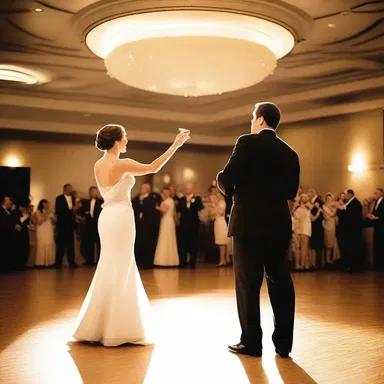 The big band played a romantic melody as the couple shared their first dance at the wedding reception.