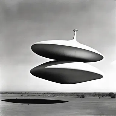The alien spaceship had a dinky, sleek design that was unlike anything on Earth.