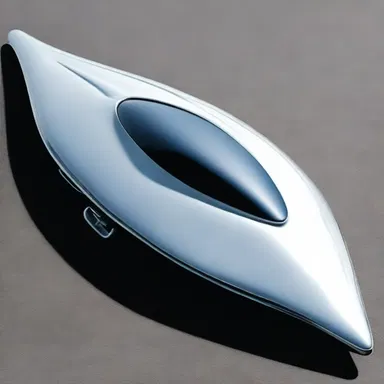 The alien spaceship had a dinky, sleek design that was unlike anything on Earth.