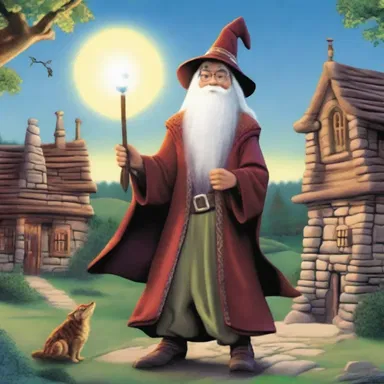 In the dinky village of Elmdale, there lived a powerful wizard named Merlin.