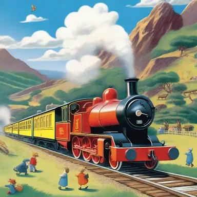 In the children's book, the dinky locomotive helped the main characters reach their magical destination.