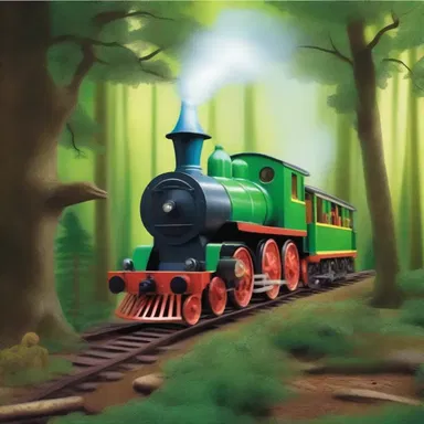 The wizard conjured a magical dinky locomotive to transport him and his companions through the enchanted forest.