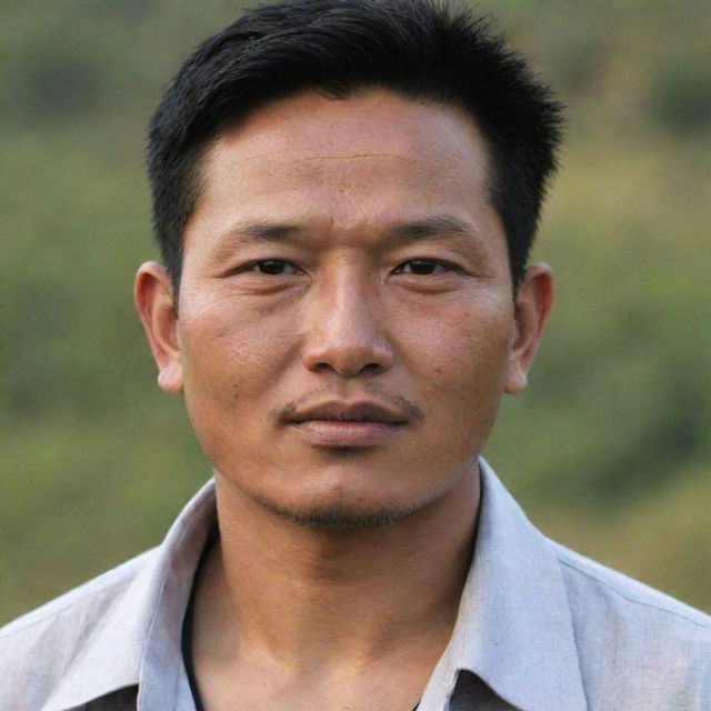 Generate an image of Dhargey Gurung, an individual of unspecified attributes. Considering the lack of specificities, craft a general representation of a man named Dhargey Gurung.