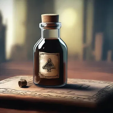 As the characters explored the haunted house, they stumbled upon a small vial containing a mysterious drachm of a dark liquid.