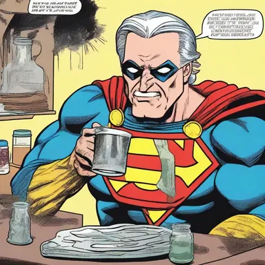 In the comic book, the superhero's strength was enhanced by drinking a magical drachm potion.