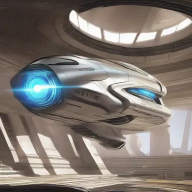 The futuristic spaceship was powered by an advanced drachm fuel that allowed it to travel at warp speed.