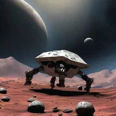In the distant future, robots with advanced tools would hew out spaceships from asteroids.