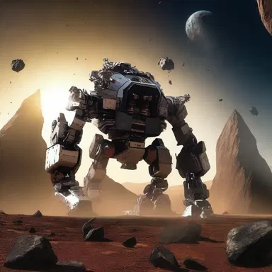 In the distant future, robots with advanced tools would hew out spaceships from asteroids.
