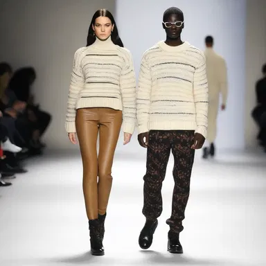 The fashion designer showcased a new collection featuring trendy pullover sweaters.
