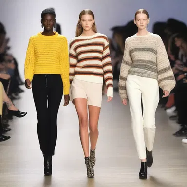 The fashion designer showcased a new collection featuring trendy pullover sweaters.