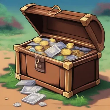 In the novel, the main character discovered a hidden treasure chest filled with old tenge.