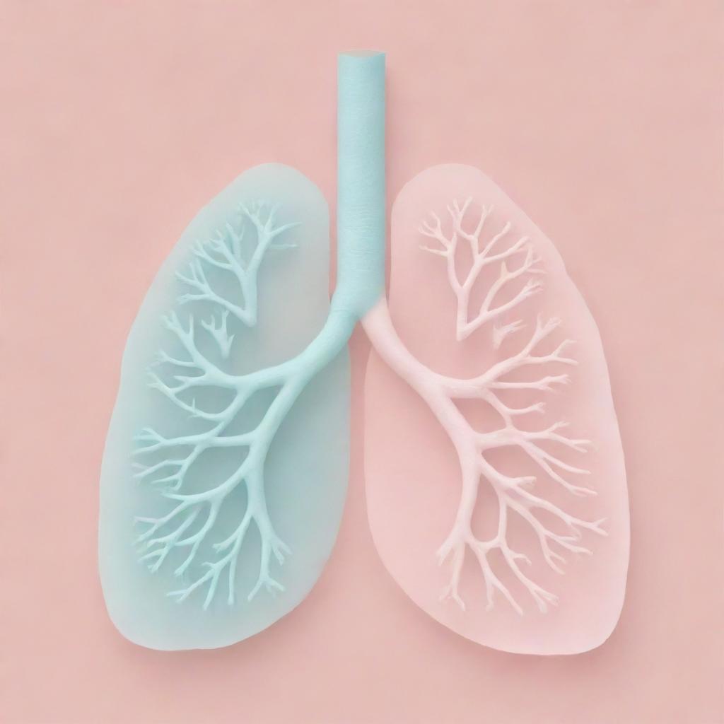 Illustration of lungs in soft pastel colors.