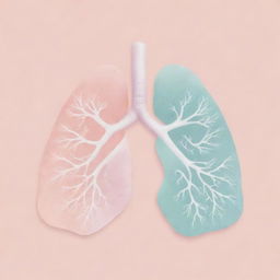 Illustration of lungs in soft pastel colors.