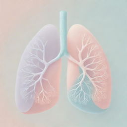 Illustration of lungs in soft pastel colors.