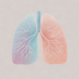 Illustration of lungs in soft pastel colors.