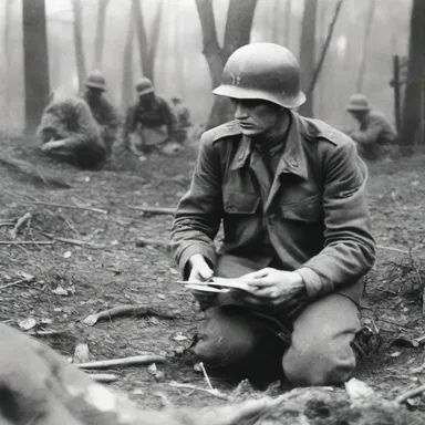 During World War II, soldiers fought grimly for their survival on the battlefields.