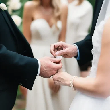 The couple exchanged love-tokens during their wedding ceremony as a symbol of their commitment to each other and their faith in God.