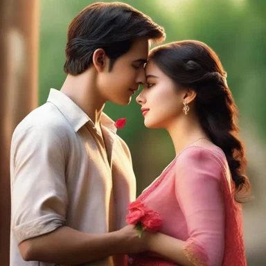 In the romantic movie, the protagonist presents a love-token to his beloved, signifying his deep love and devotion for her.