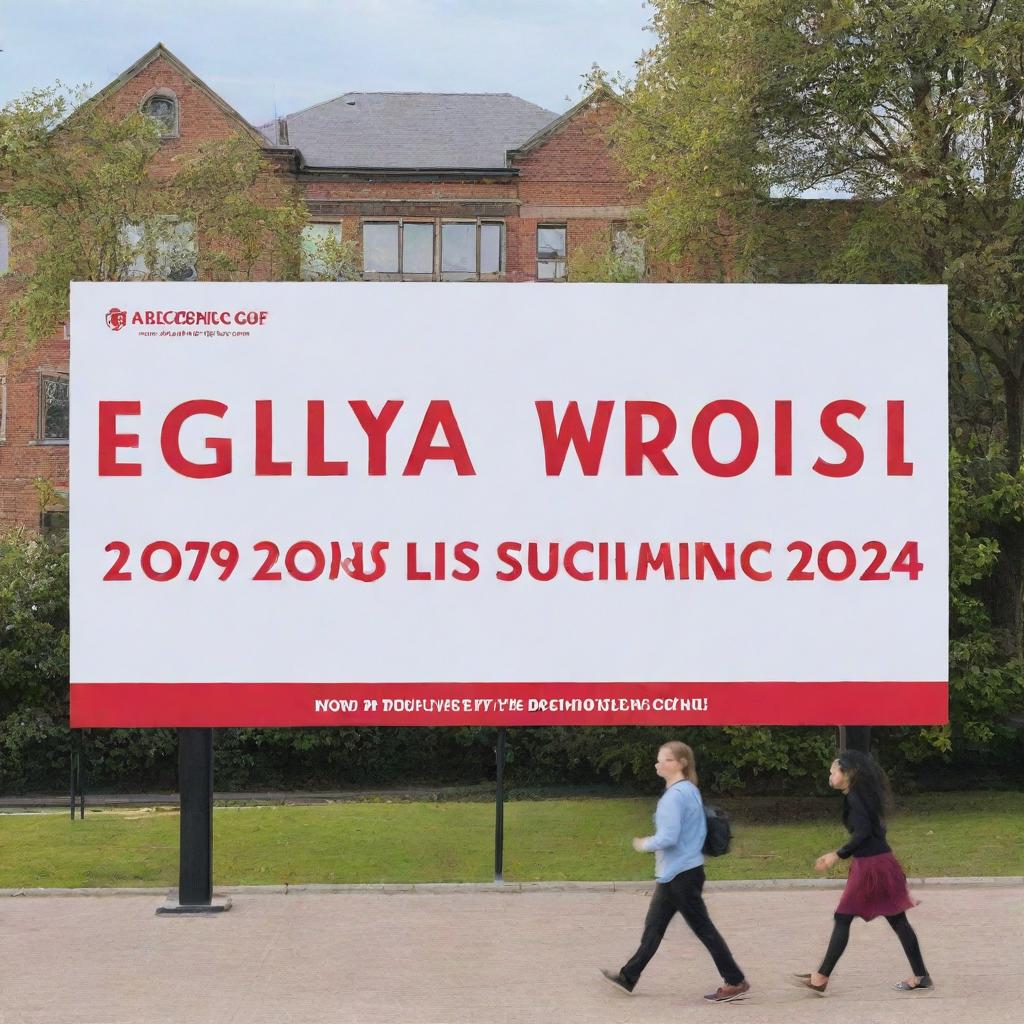 Design a vibrant and attractive advertising banner announcing the start of enrolment for the 2024/2025 academic year at the Belgian School of Likasi.