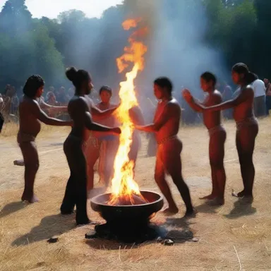 The religious ritual involved a very unusual form of prayer where participants danced around a sacred fire.