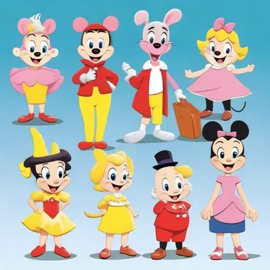 The cartoon characters wore costumes from other times, giving the show a nostalgic feel.