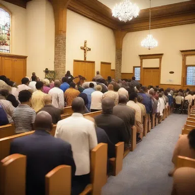 During the prayer service, the congregation sang hymns and listened to readings from the Bible and other sacred texts.
