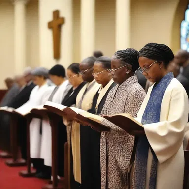 During the prayer service, the congregation sang hymns and listened to readings from the Bible and other sacred texts.