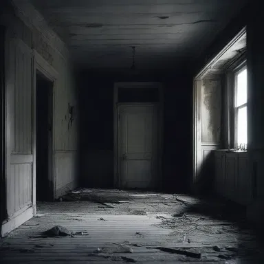 As the protagonist walked through the dark, abandoned house, they could hear creaking sounds, whispers, and other eerie occurrences.