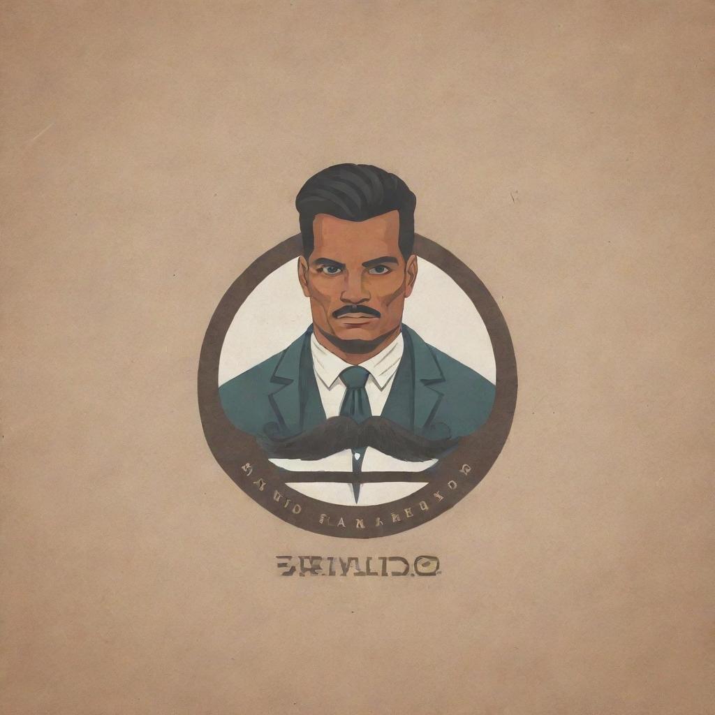 Generate a cinematic and highly detailed image of the Rivaldo Barbershop's logo, emphasizing its authenticity and professionalism