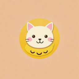 Create a logo featuring a banana and a cute cat face theme.