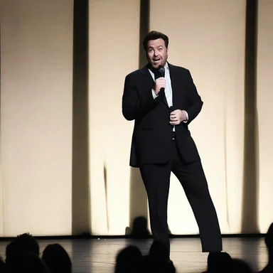 The comedian continued with his hilarious jokes, making the audience laugh uproariously.