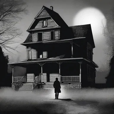 As the suspense built, the protagonist continued to go forward through the dark, haunted house.