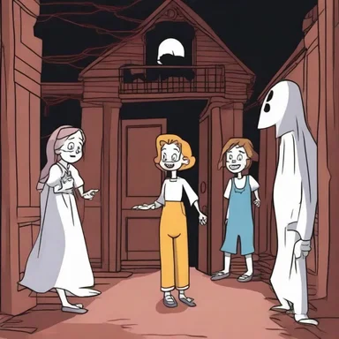 Despite the terrifying experience, the characters decided to continue exploring the haunted house.