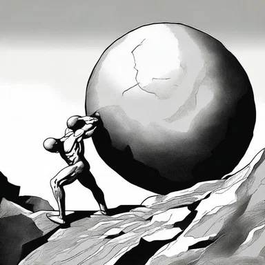 In Greek mythology, it is said that Sisyphus was condemned to continue rolling a boulder uphill for eternity.