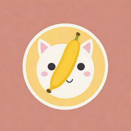 Create a logo featuring a banana and a cute cat face theme.