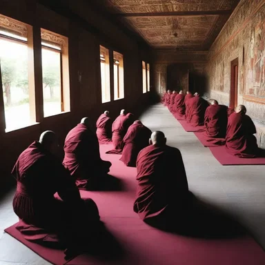 The monks continue their daily prayers in the monastery.