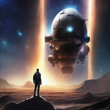 In the science fiction novel, the protagonist uses advanced technology to continue exploring new galaxies.