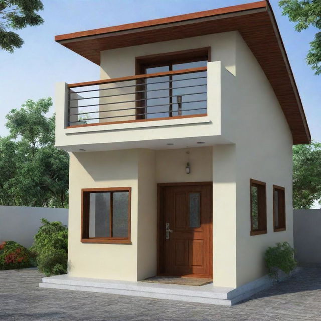 A small affordable house priced at 5 lakh, with a design focused on functionality and comfort