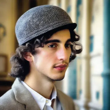 In the novel, the main character's love interest always wore a kippa when visiting the synagogue.