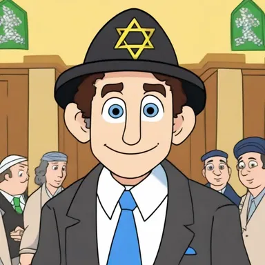 The animated series showed a character of Jewish descent wearing a kippa during his Bar Mitzvah scene.
