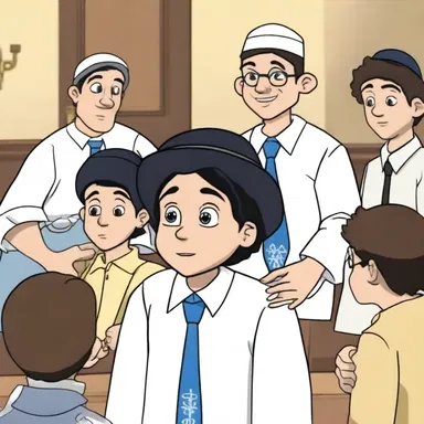 The animated series showed a character of Jewish descent wearing a kippa during his Bar Mitzvah scene.