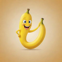 Design a unique character logo featuring a banana with lively and distinctive traits