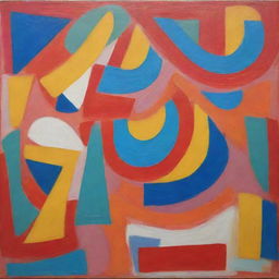 Museum grade masterpiece with vivid colors and abstract shapes