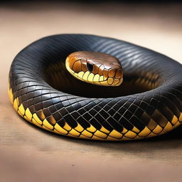 A high-quality digital art depicting the world's deadliest snake, the Inland Taipan, in vivid detail