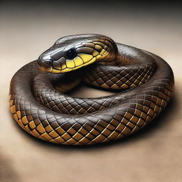 A high-quality digital art depicting the world's deadliest snake, the Inland Taipan, in vivid detail