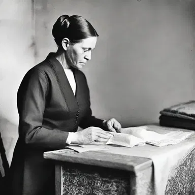The seamstress, a devout sewist, offered to sew religious garments for the church community.